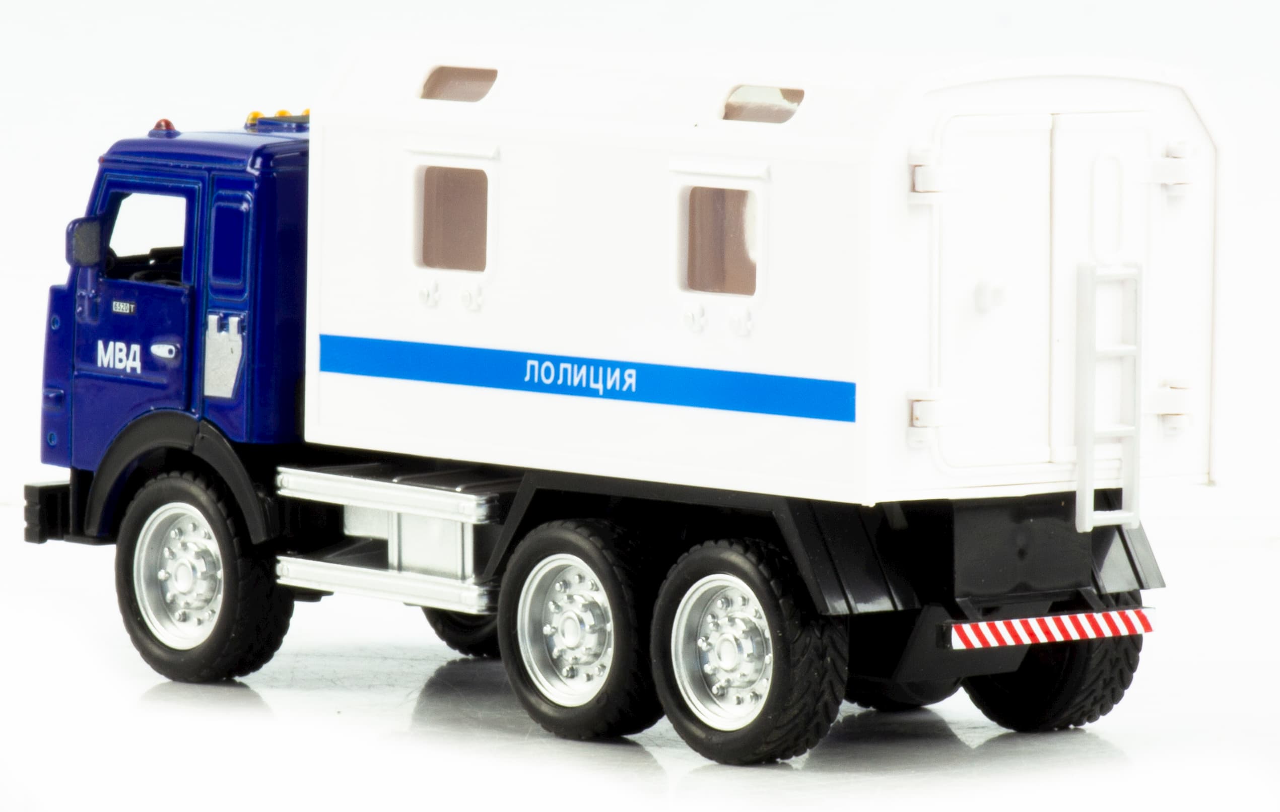 Машинка металлическая Wanbao «Камаз: Служебный фургон» 16,5 см., 670BD, инерционная, свет, звук / Полиция