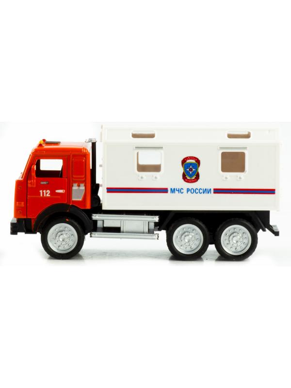 Машинка металлическая Wanbao «Камаз: Служебный фургон» 16,5 см., 670BD, инерционная, свет, звук / МЧС
