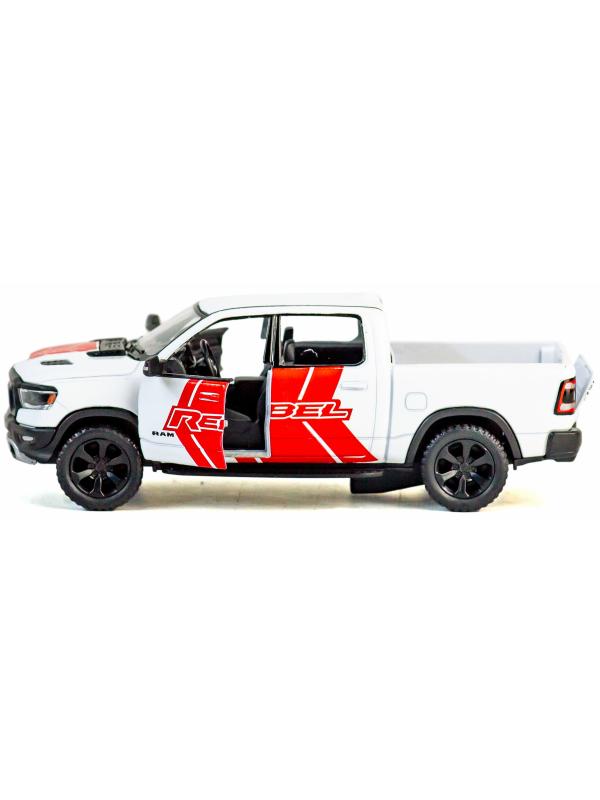 Металлическая машинка Kinsmart 1:46 «2019 Dodge RAM 1500 Livery Edition» KT5413DF, инерционная / Белый