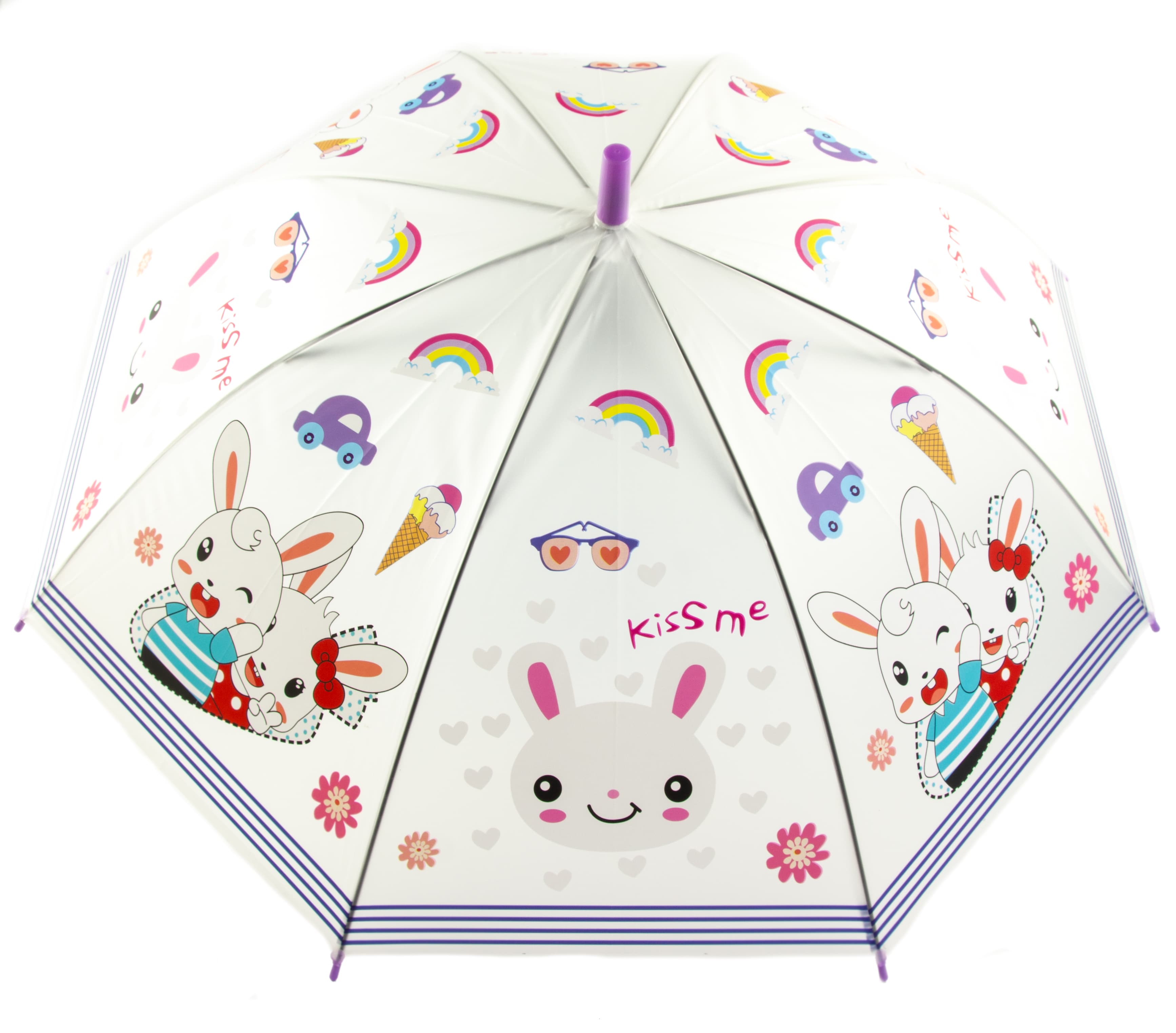 Зонтик детский со свистком, полуавтомат, 80 см., 43413 / Микс