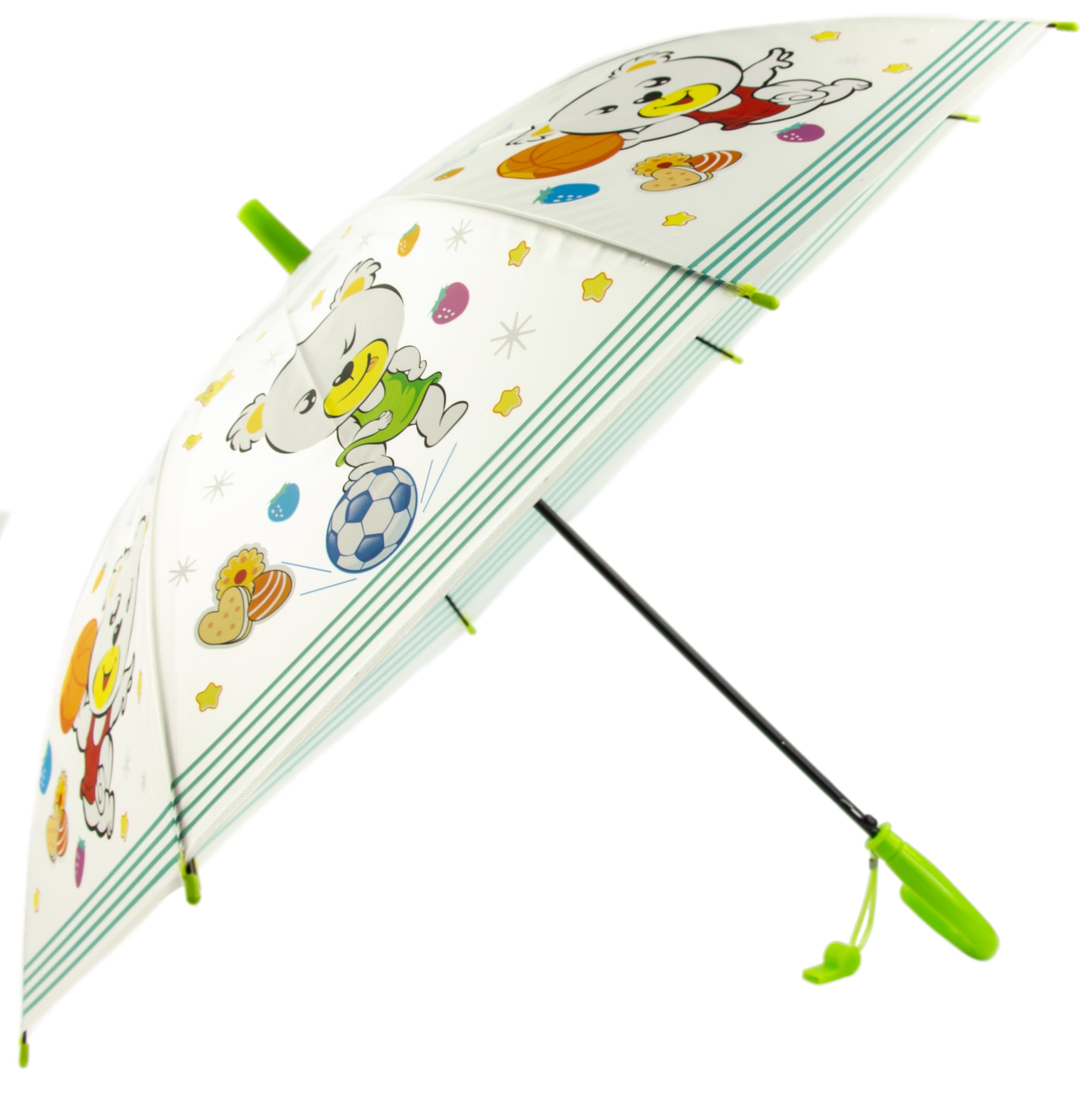 Зонтик детский со свистком, полуавтомат, 80 см., 43413 / Микс