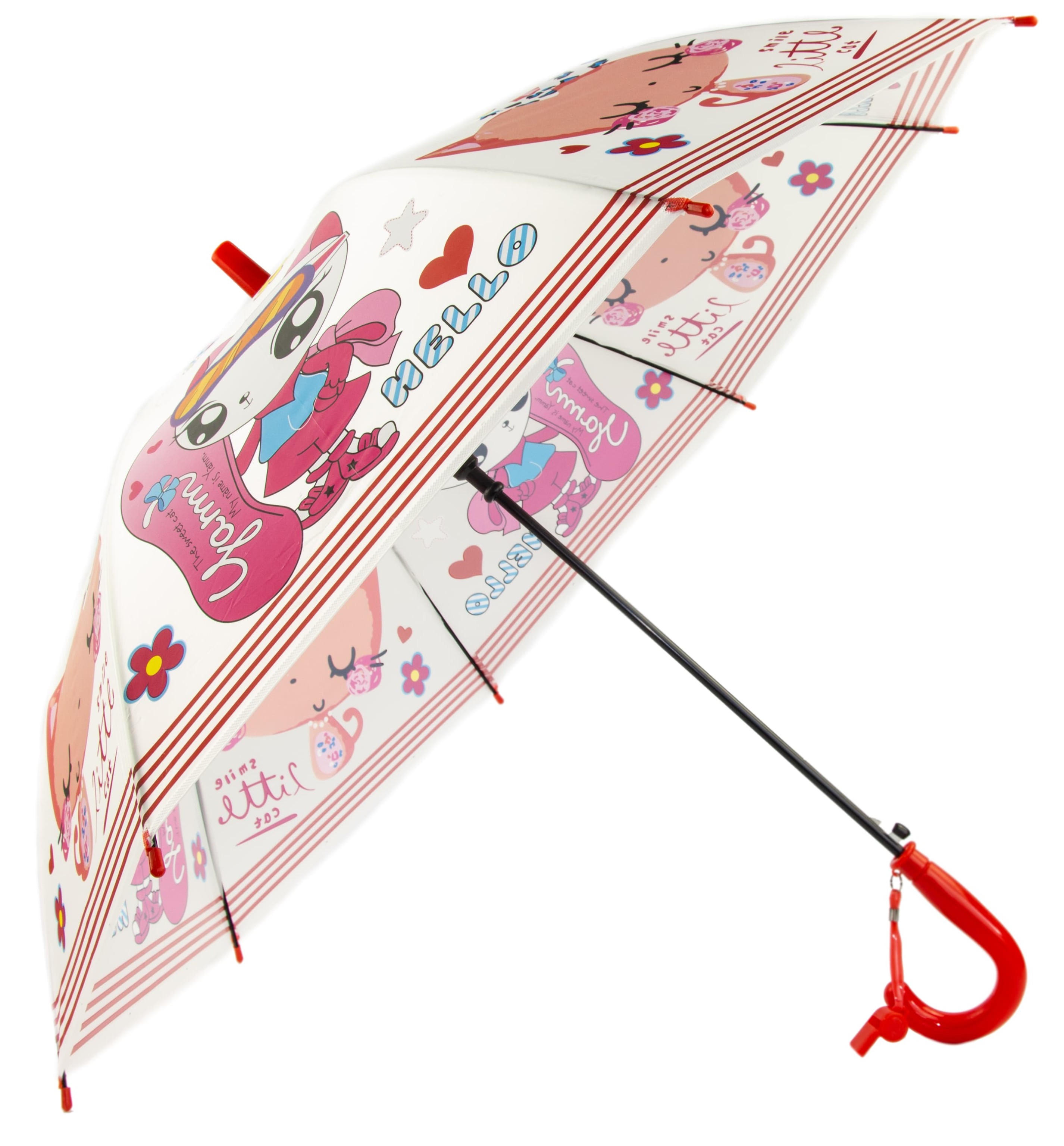 Зонтик детский со свистком, полуавтомат, 80 см., 43413 / Микс