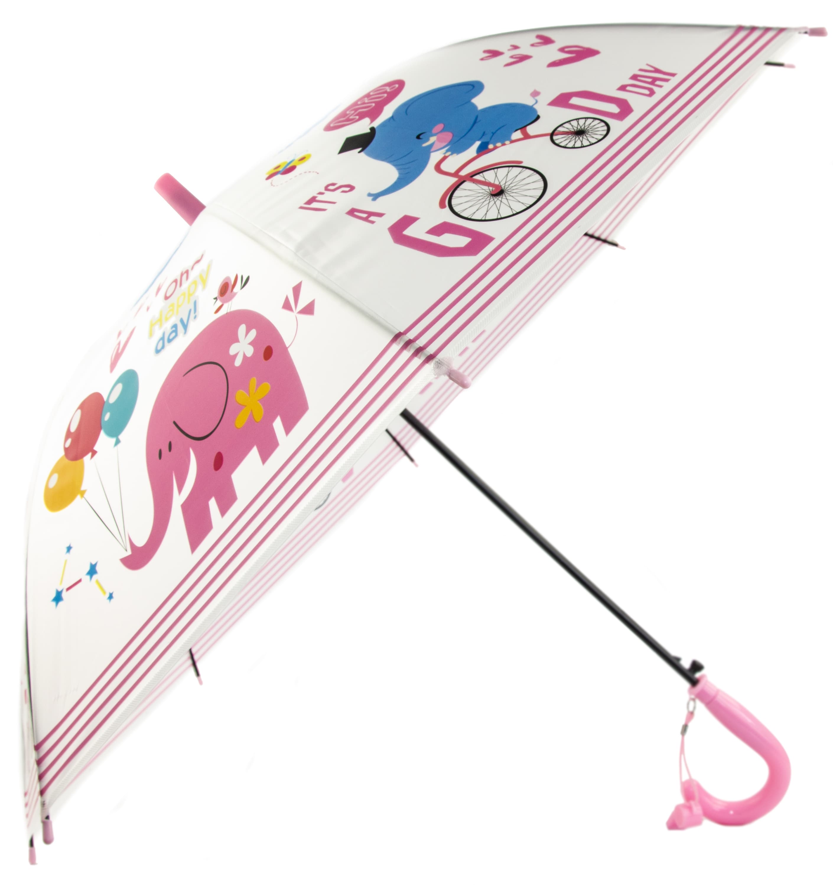 Зонтик детский со свистком, полуавтомат, 80 см., 43413 / Микс