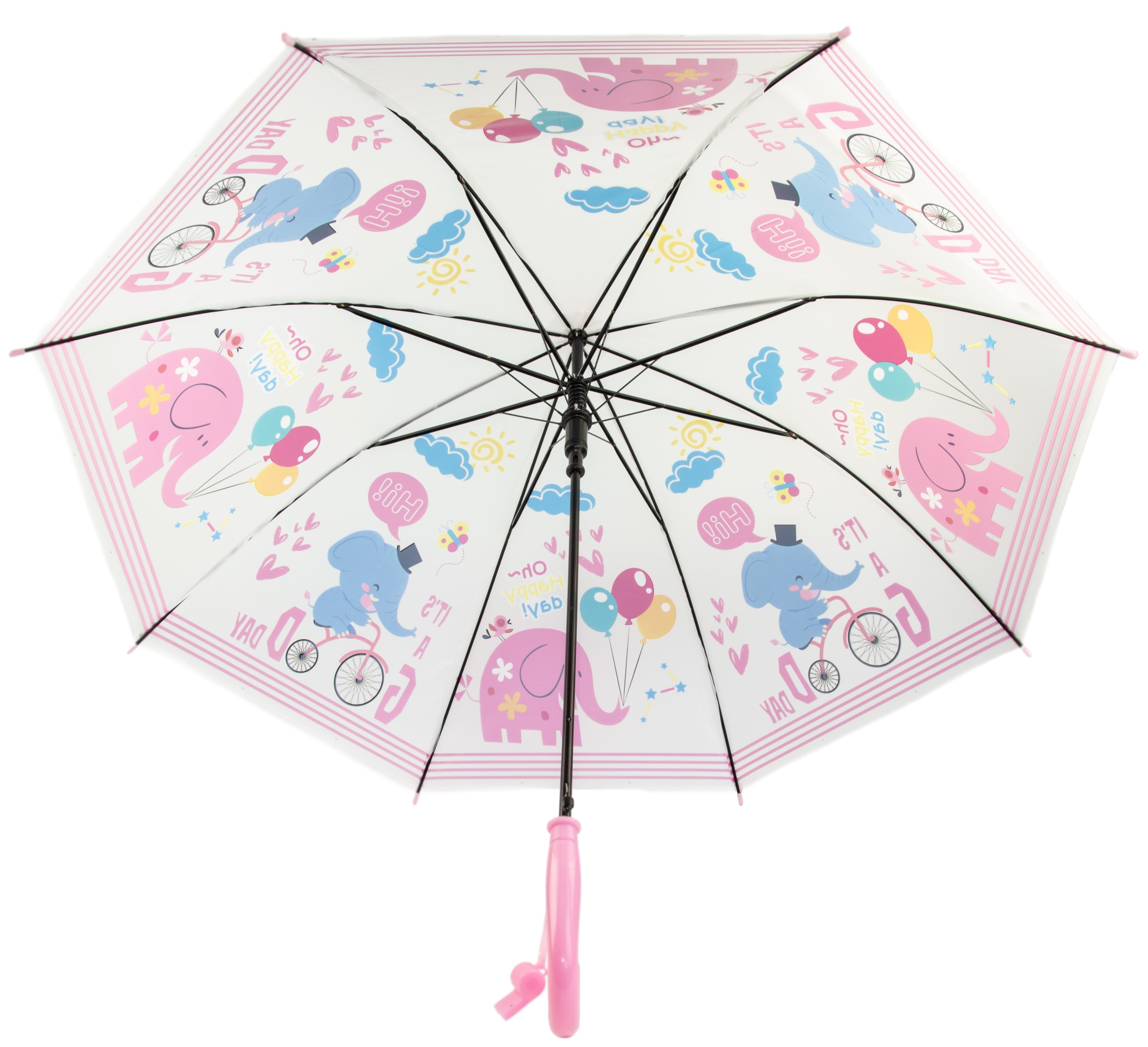 Зонтик детский со свистком, полуавтомат, 80 см., 43413 / Микс