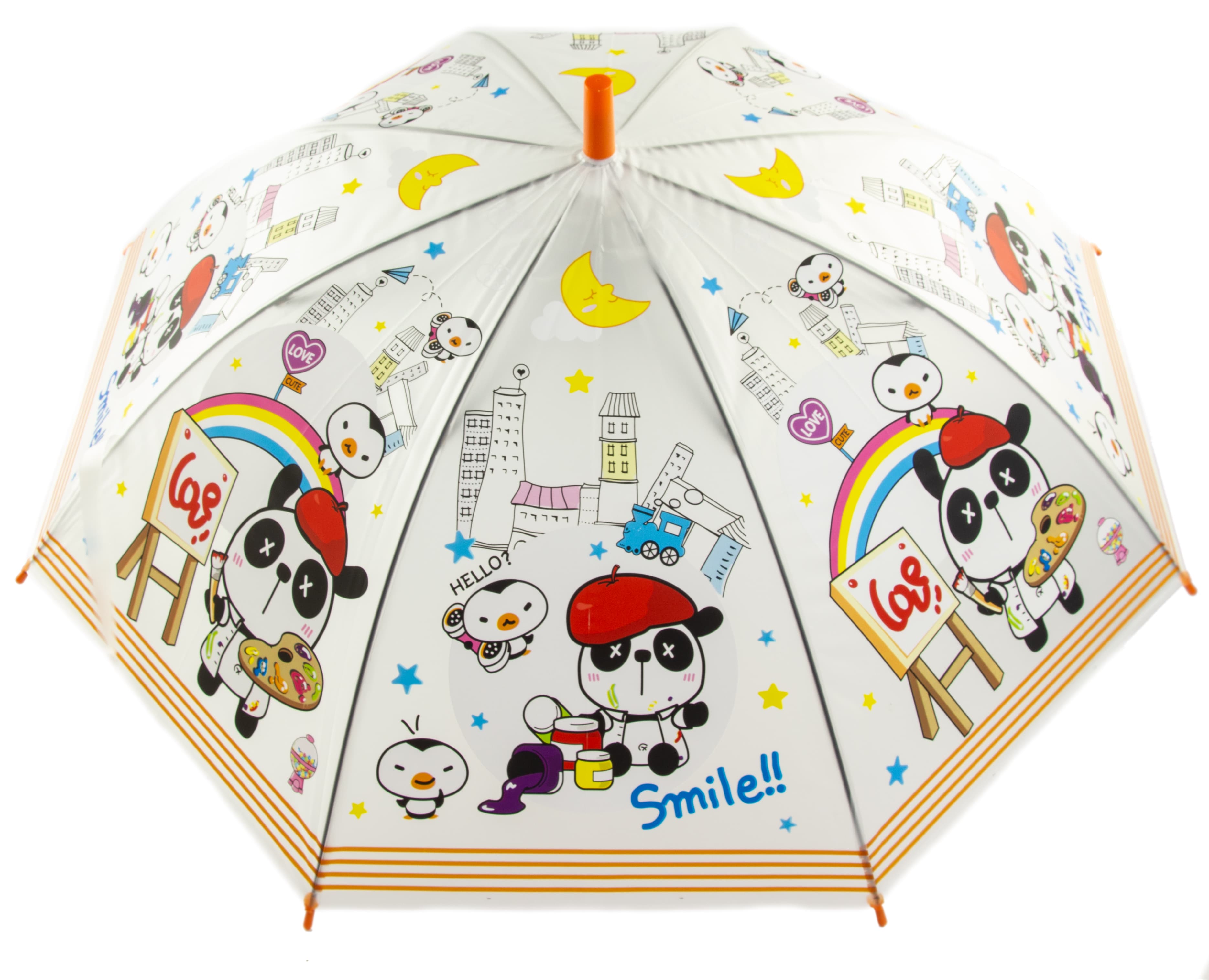 Зонтик детский со свистком, полуавтомат, 80 см., 43413 / Микс