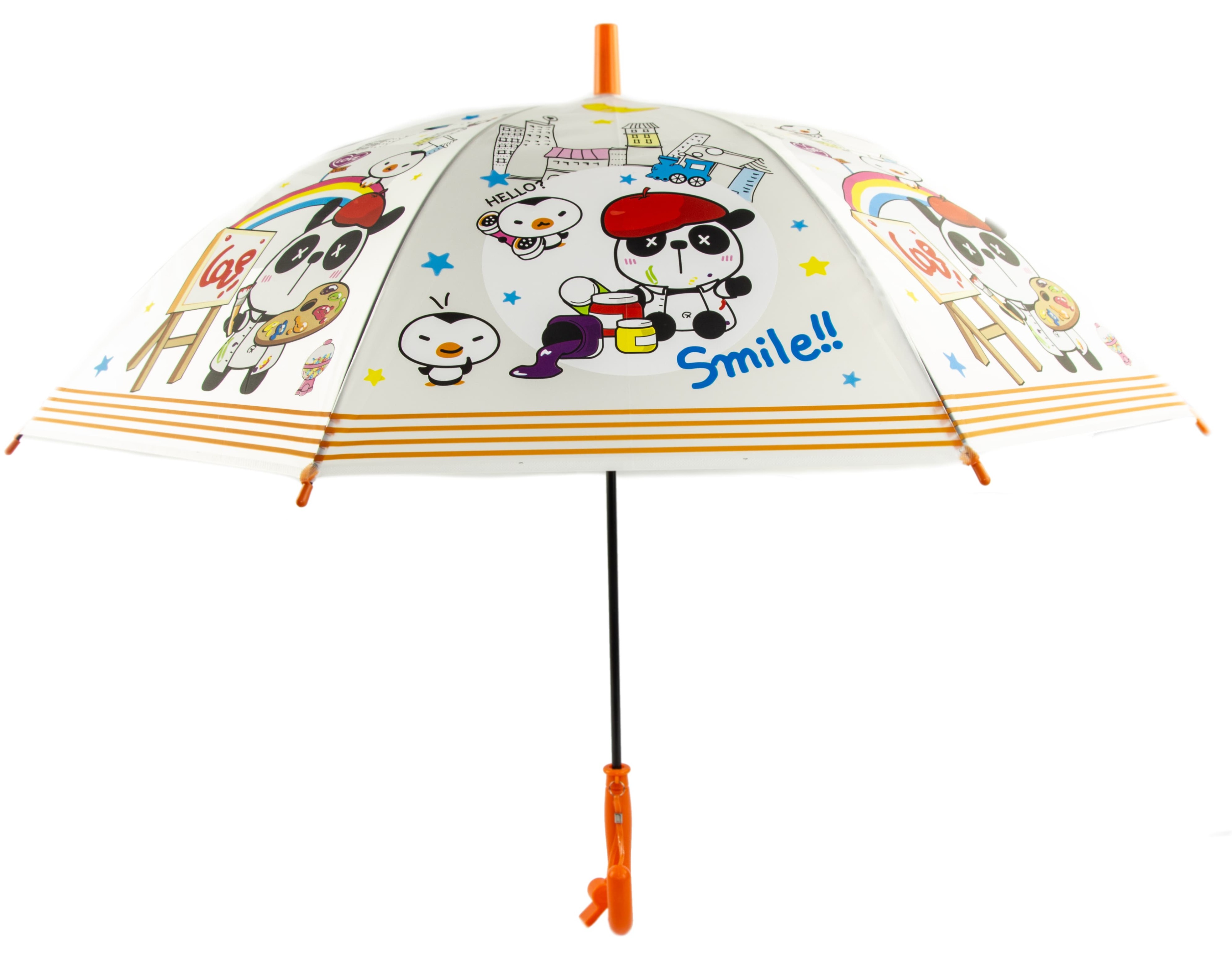 Зонтик детский со свистком, полуавтомат, 80 см., 43413 / Микс