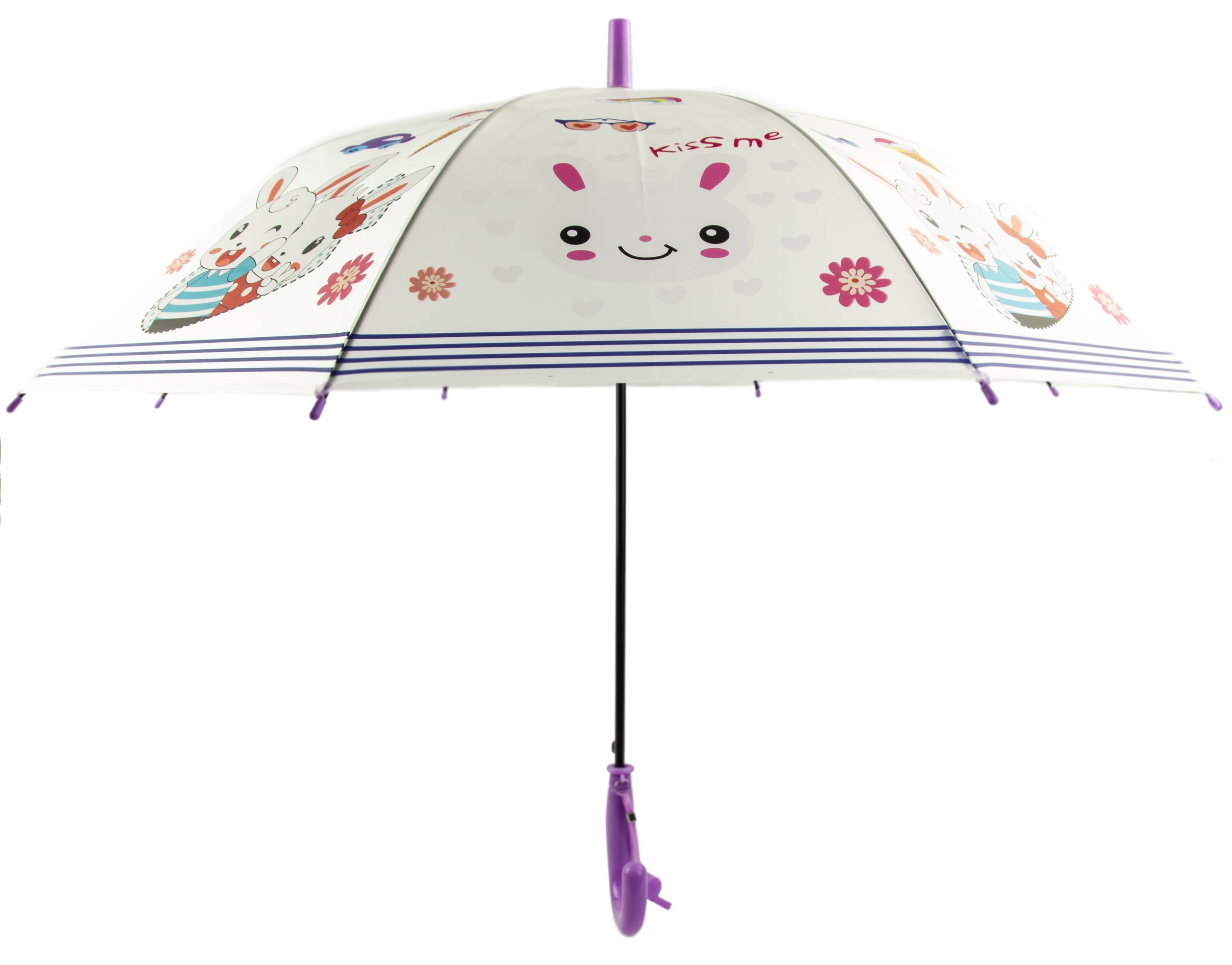 Зонтик детский со свистком, полуавтомат, 80 см., 43413 / Микс