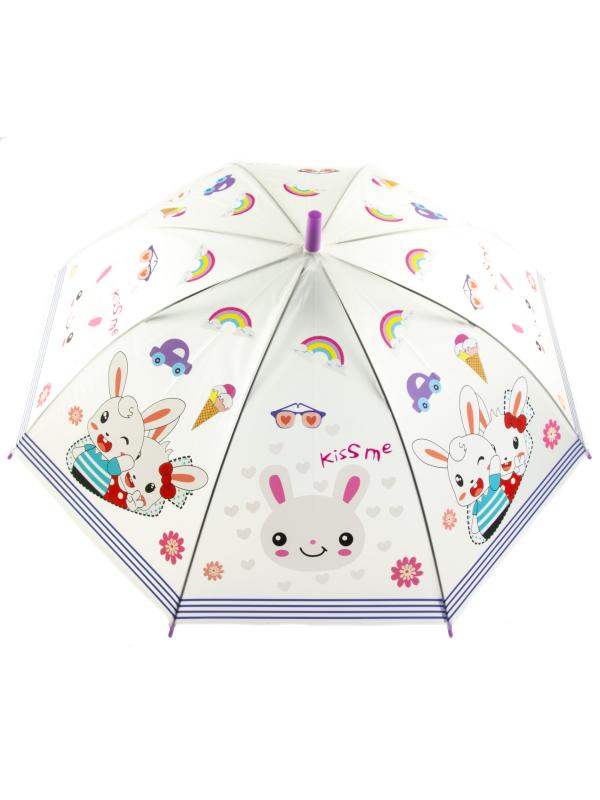 Зонтик детский со свистком, полуавтомат, 80 см., 43413 / Микс