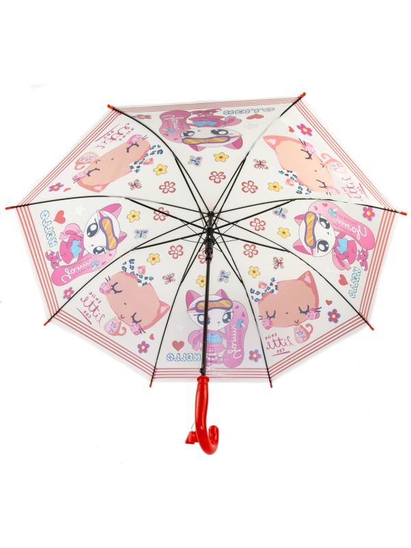 Зонтик детский со свистком, полуавтомат, 80 см., 43413 / Микс