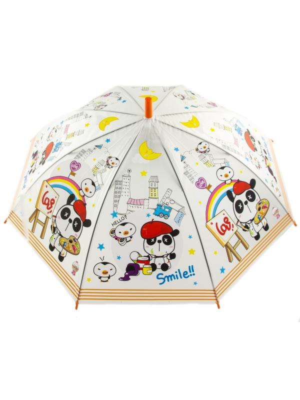 Зонтик детский со свистком, полуавтомат, 80 см., 43413 / Микс