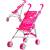 Детская игрушечная прогулочная коляска-трость для кукол Melobo 9302S металлическая / Розовый