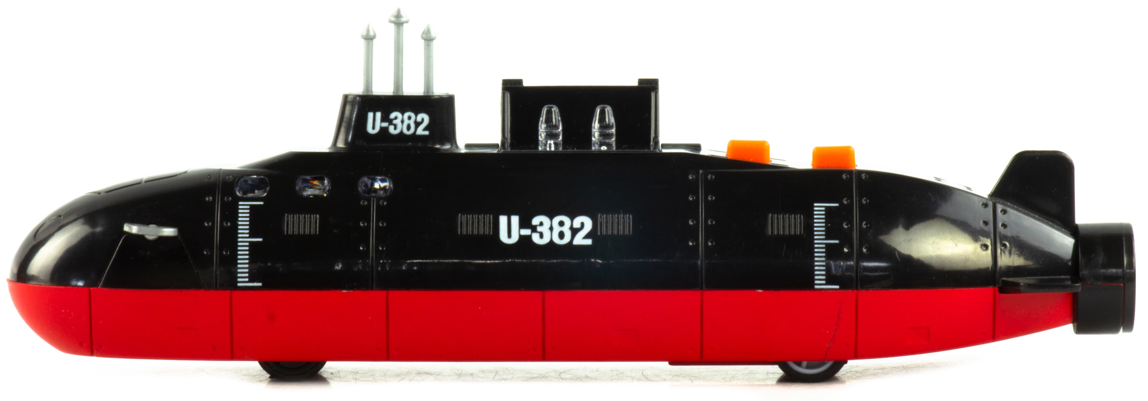 Металлическая подводная лодка «U382» со световыми и звуковыми эффектами, JL640 / Черно-красный