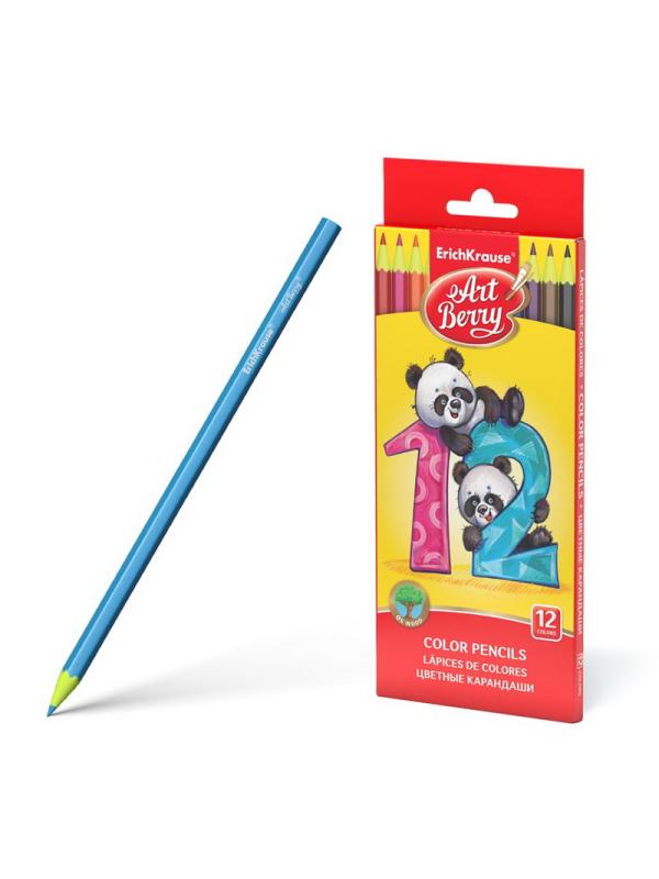 Карандаши цветные пластиковые шестигранные ArtBerry 12 цветов