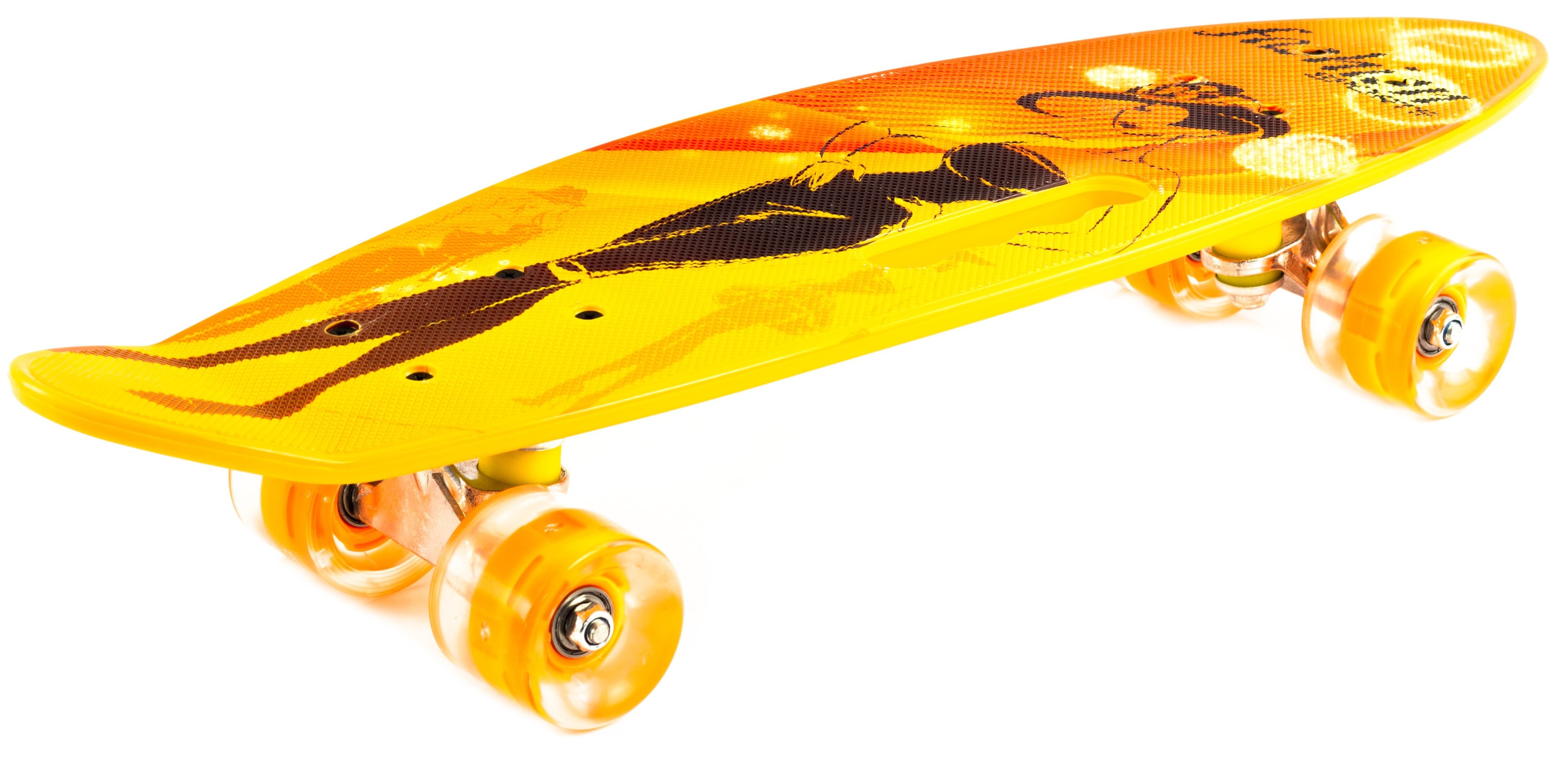 Пенни Борд со светящимися колесами и ручкой для переноски, 60 см. Т00403 / Оранжевый