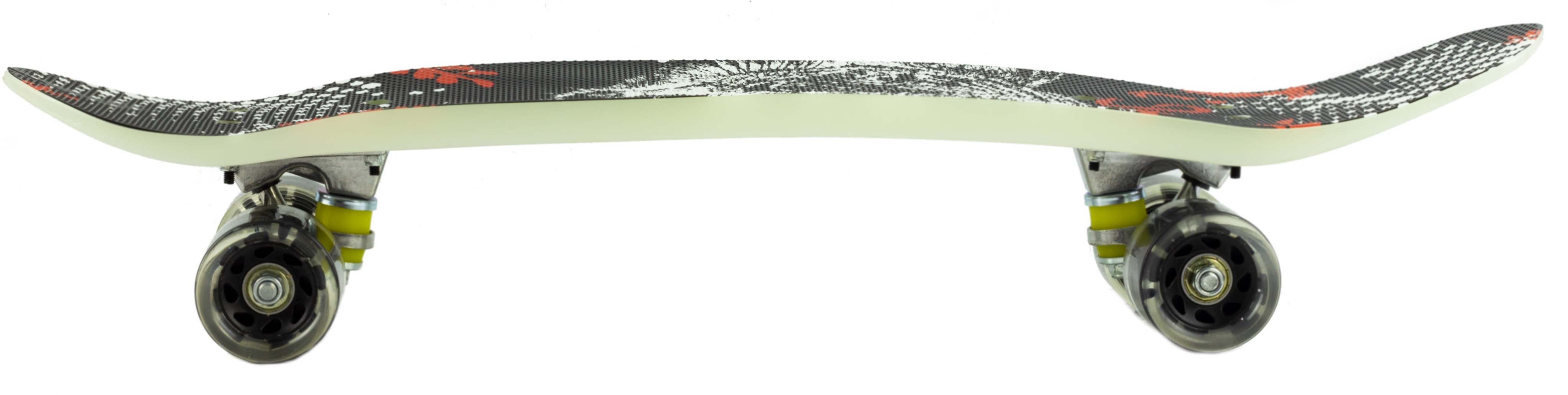 Пенни-Борд со светящимися колесами и ручкой для переноски, 65 см. 00480 / Черный Тигр