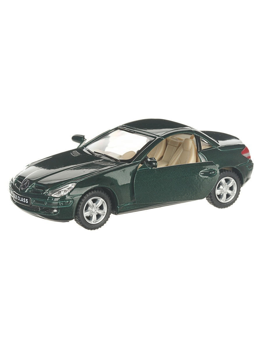 Металлическая машинка Kinsmart 1:32 «Mercedes-Benz SLK Class» KT5095D, инерционная / Темно-зеленый