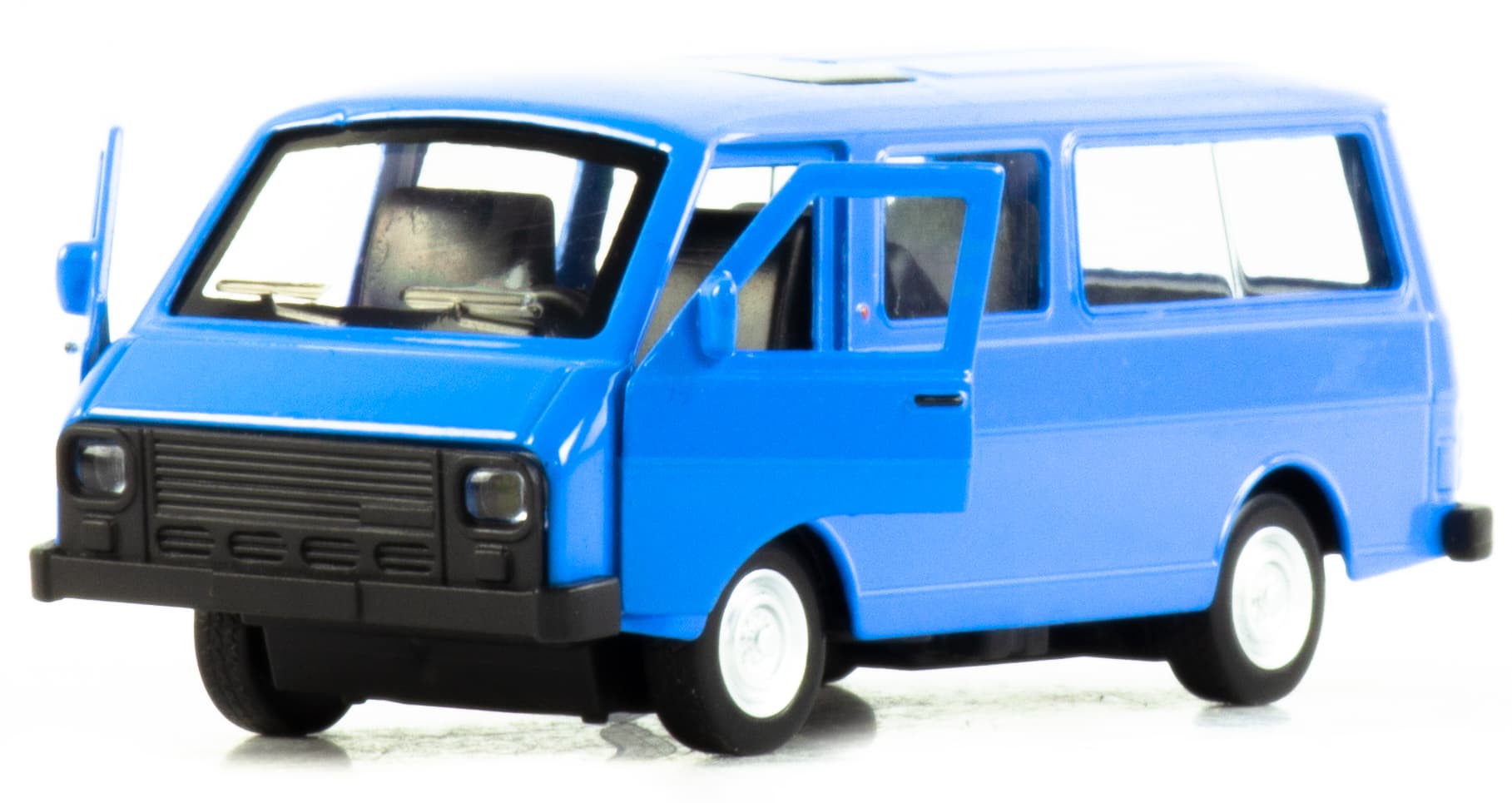 Металлическая машинка 1:32 «Микроавтобус РАФ-2203» 1810-12D, свет, звук, двери открываются / Голубой