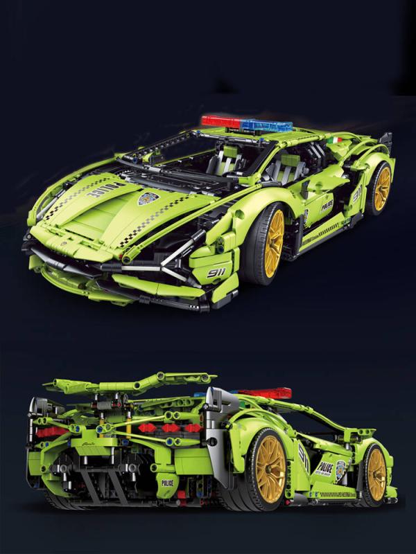 Конструктор 1:8 «Полицейский Lamborghini Sian FKP 37» 123-2 / 3962 детали
