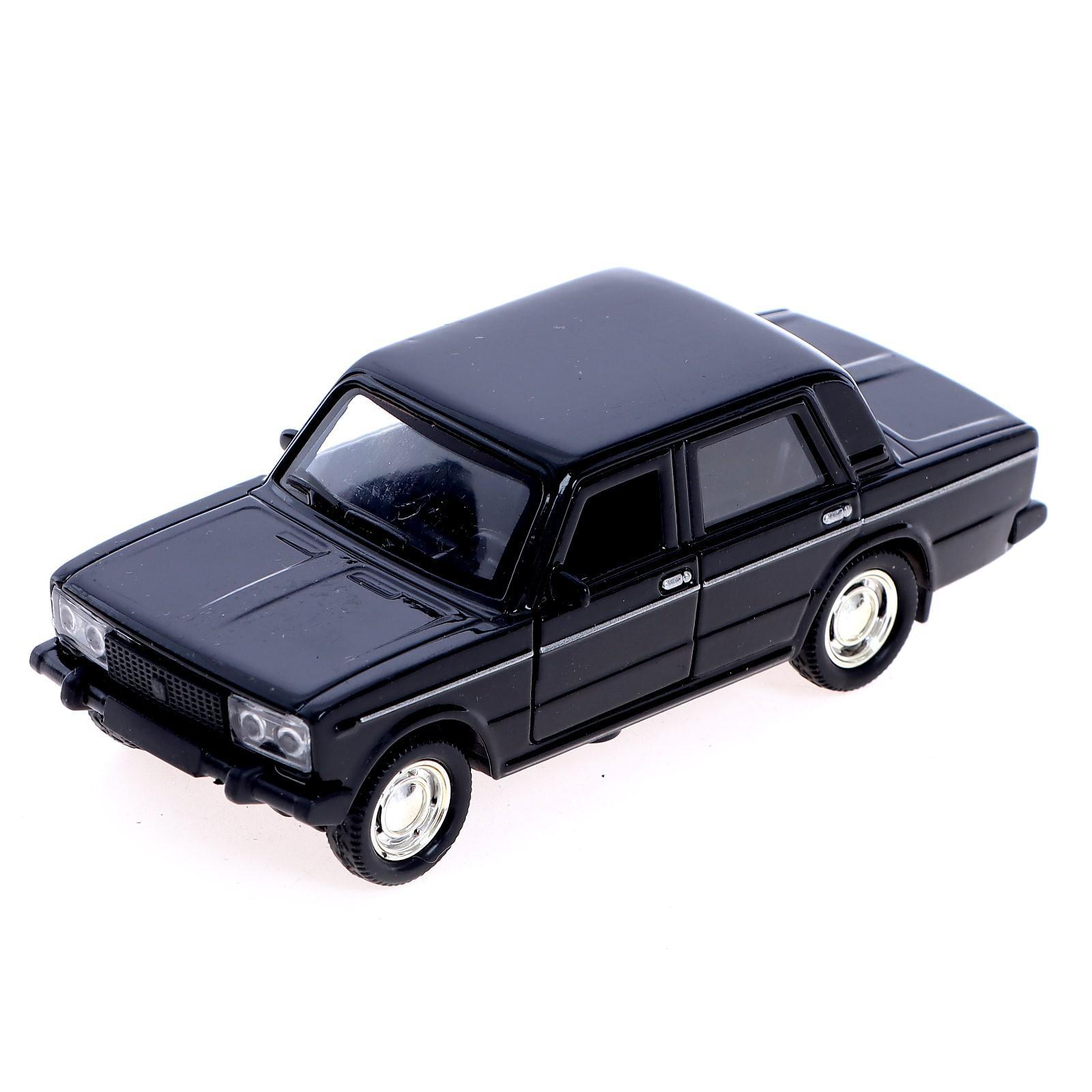 Машинка металлическая 1:32 «ВАЗ 2106» 187-188-12D, инерционная, свет, звук / Черный