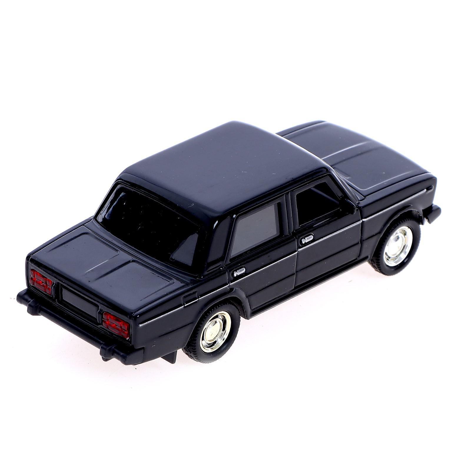 Машинка металлическая 1:32 «ВАЗ 2106» 187-188-12D, инерционная, свет, звук / Черный