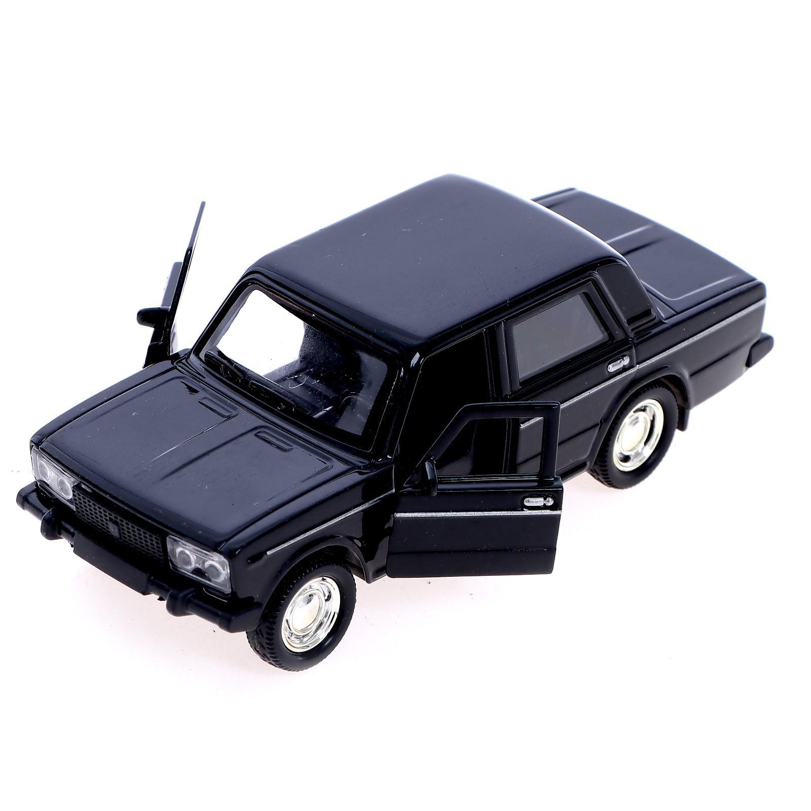 Машинка металлическая 1:32 «ВАЗ 2106» 187-188-12D, инерционная, свет, звук / Черный