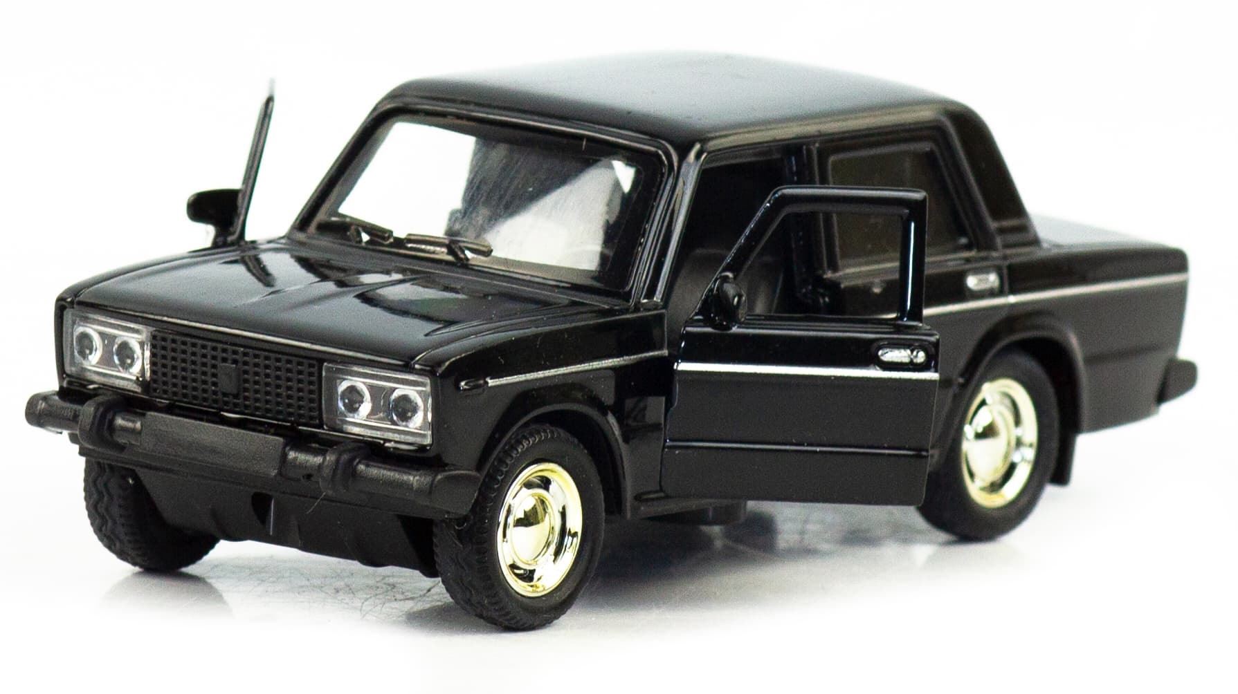 Машинка металлическая 1:32 «ВАЗ 2106» 187-188-12D, инерционная, свет, звук / Черный