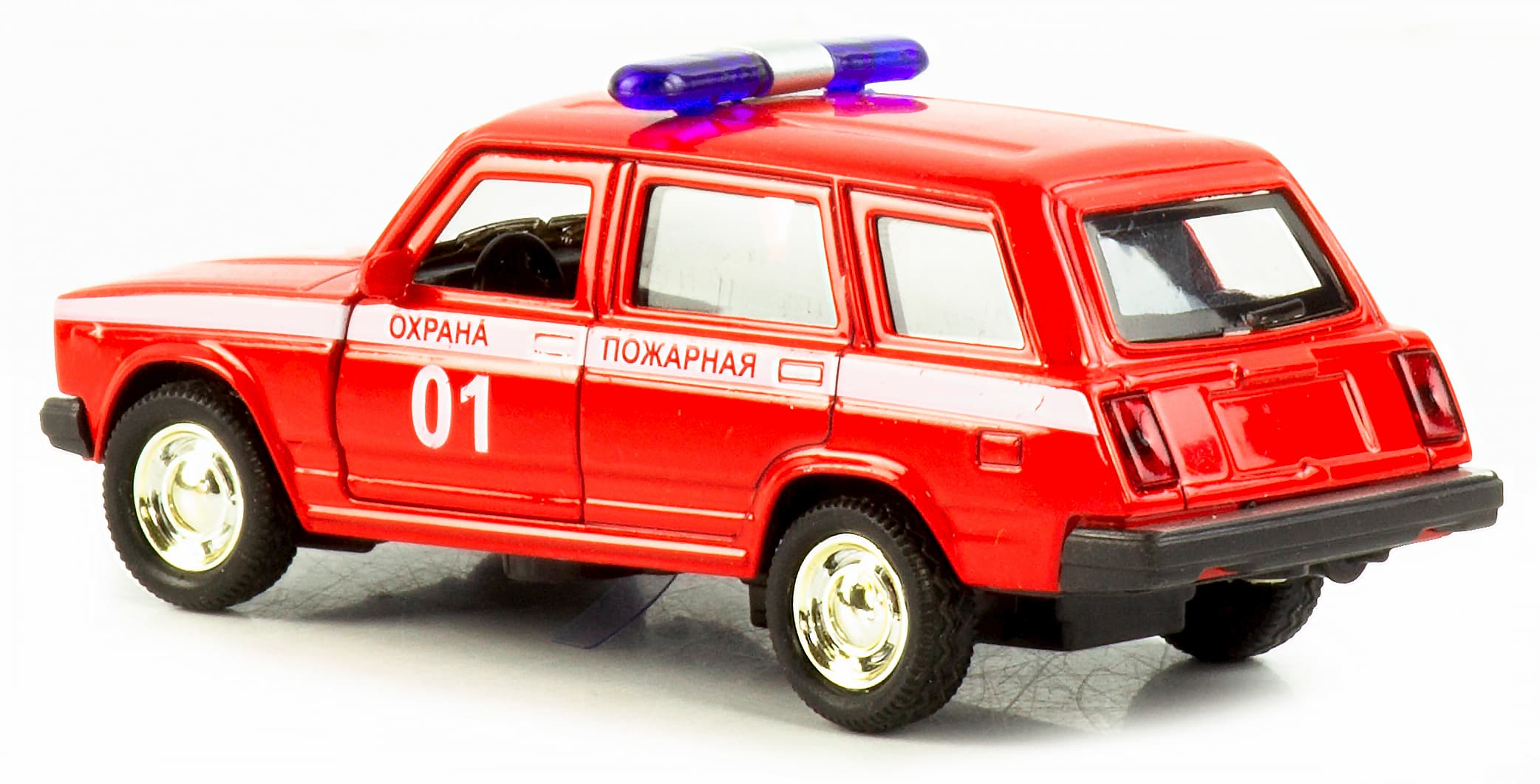 Машинка металлическая 1:32 «Спецслужбы ВАЗ 2104» 187Р-188Р-12D, инерционная, свет, звук / Пожарная охрана