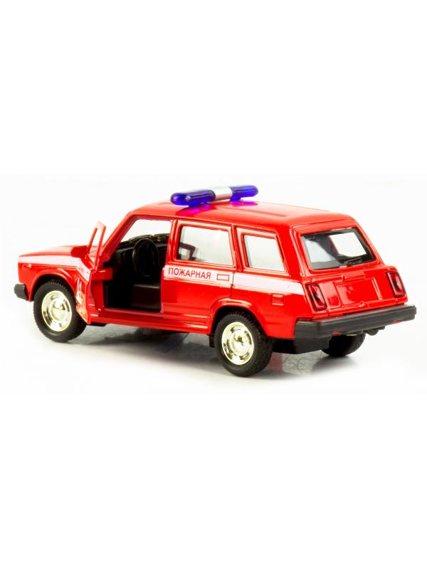 Машинка металлическая 1:32 «Спецслужбы ВАЗ 2104» 187Р-188Р-12D, инерционная, свет, звук / Пожарная охрана