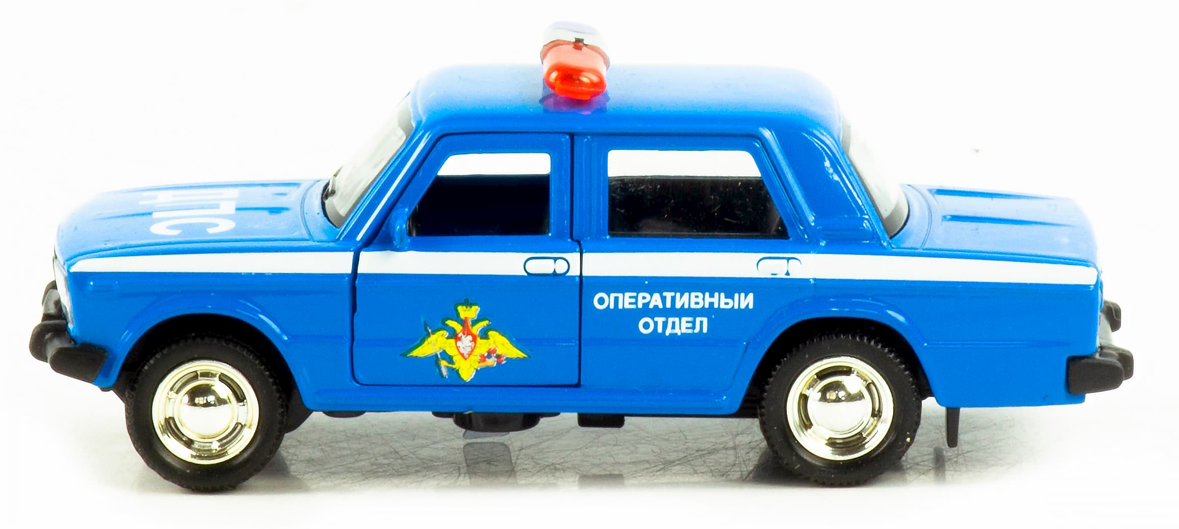 Машинка металлическая 1:32 «ВАЗ 2106: Спецслужбы» А187Р-188Р-12D, инерционная, свет, звук / ДПС (оперативный отдел)