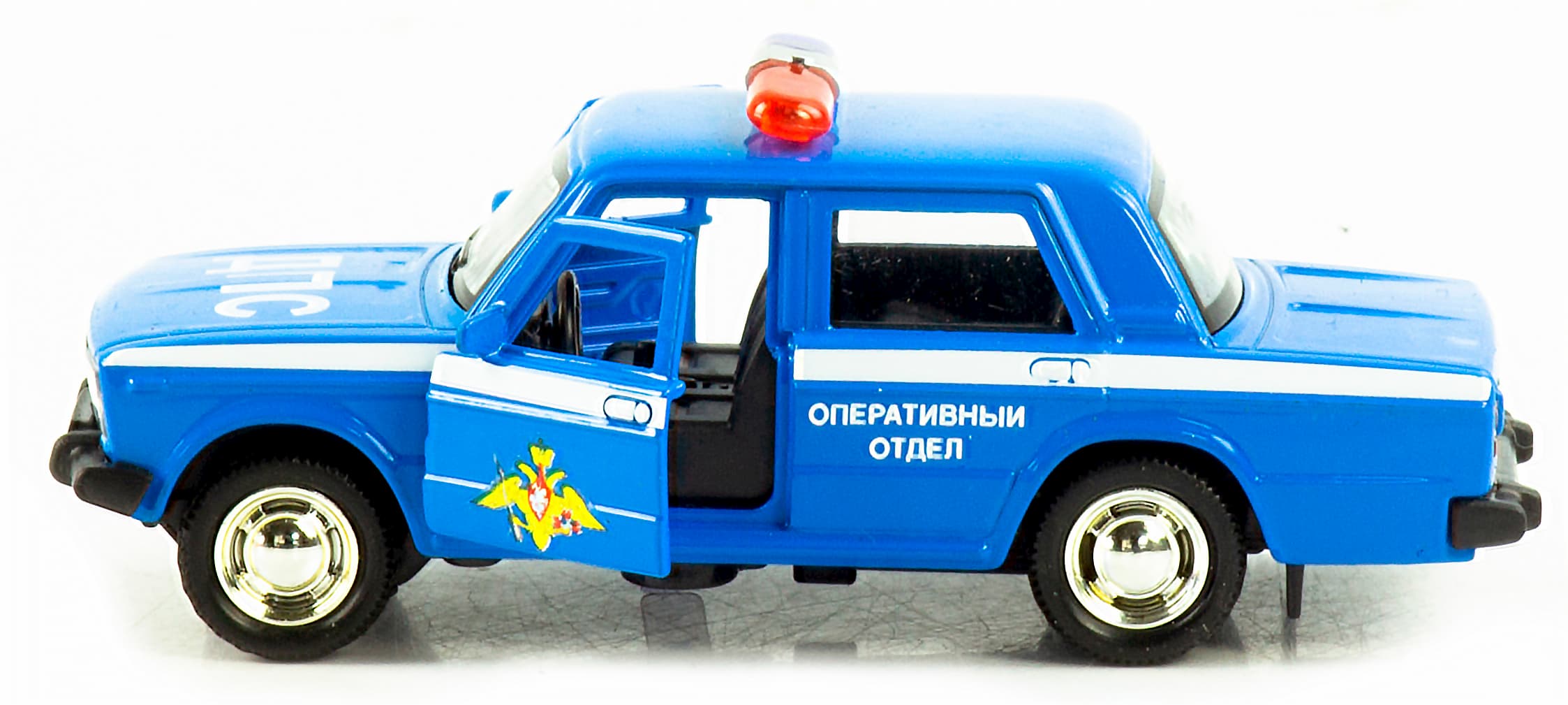 Машинка металлическая 1:32 «ВАЗ 2106: Спецслужбы» А187Р-188Р-12D, инерционная, свет, звук / ДПС (оперативный отдел)