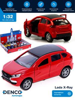 Машинка металлическая 1:32 «Lada X-Ray» А183-184-12Д, инерционная, свет, звук / Красный