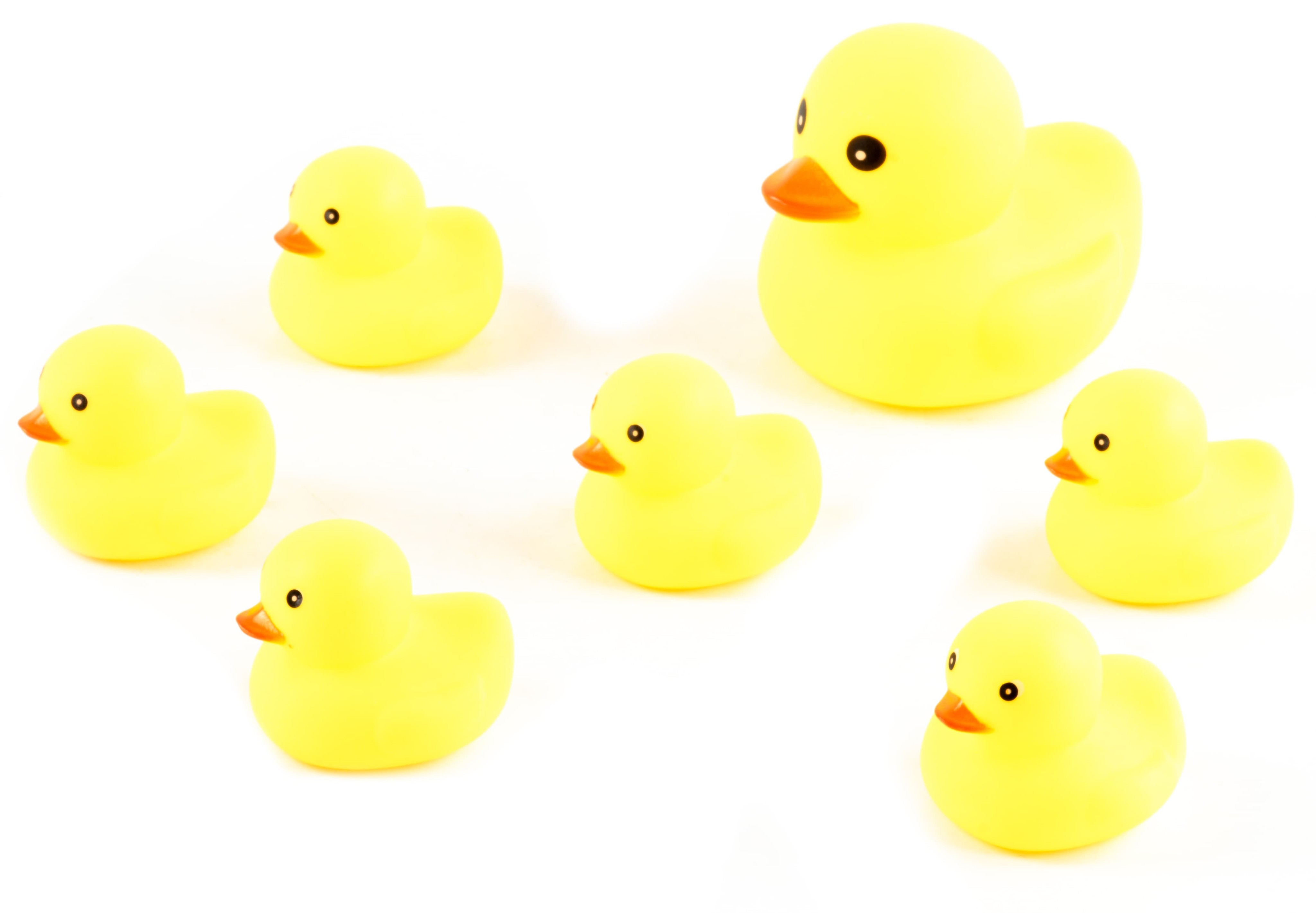 Резиновая игрушка-пищалка для ванны «Уточка и 6 утятат» 10 см. / AY005G