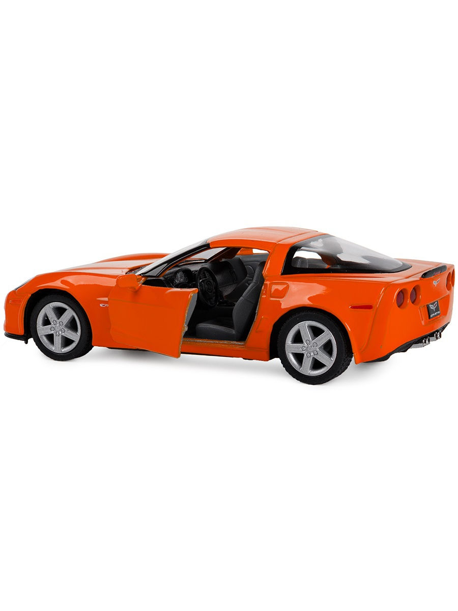 Машинка металлическая Kinsmart 1:36 «2007 Chevrolet Corvette Z06» KT5320D инерционная / Оранжевый