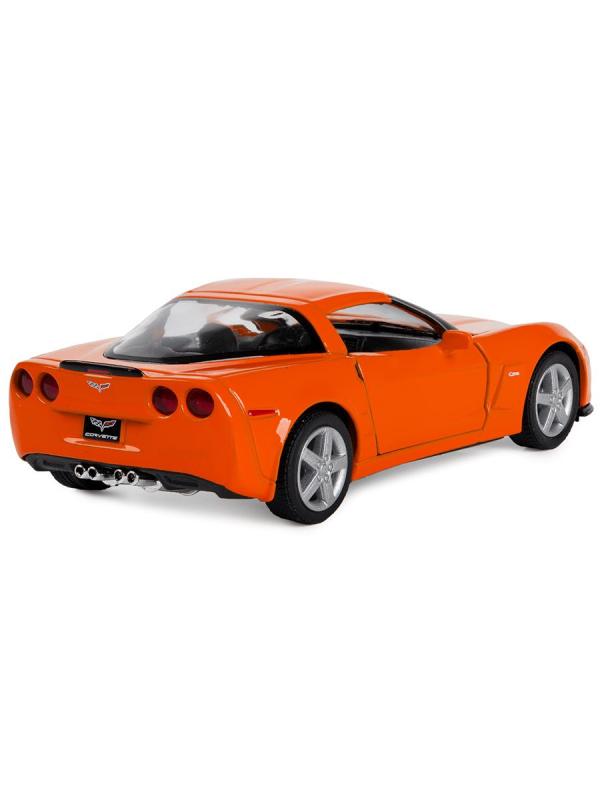 Машинка металлическая Kinsmart 1:36 «2007 Chevrolet Corvette Z06» KT5320D инерционная / Оранжевый