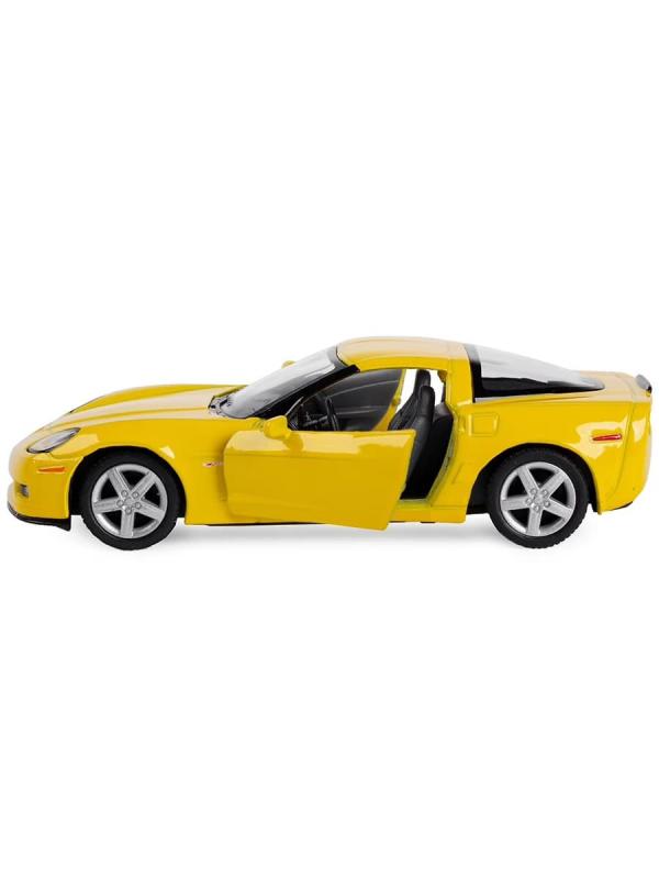 Машинка металлическая Kinsmart 1:36 «2007 Chevrolet Corvette Z06» KT5320D инерционная / Желтый