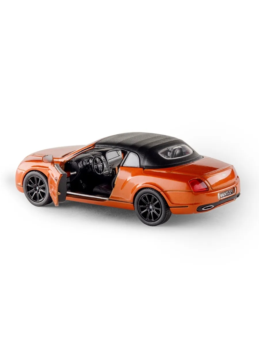 Металлическая машинка Kinsmart 1:38 «2010 Bentley Continental Supersports Convertible» KT5353D, инерционная / Оранжевый