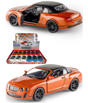 Металлическая машинка Kinsmart 1:38 «2010 Bentley Continental Supersports Convertible» KT5353D, инерционная / Оранжевый