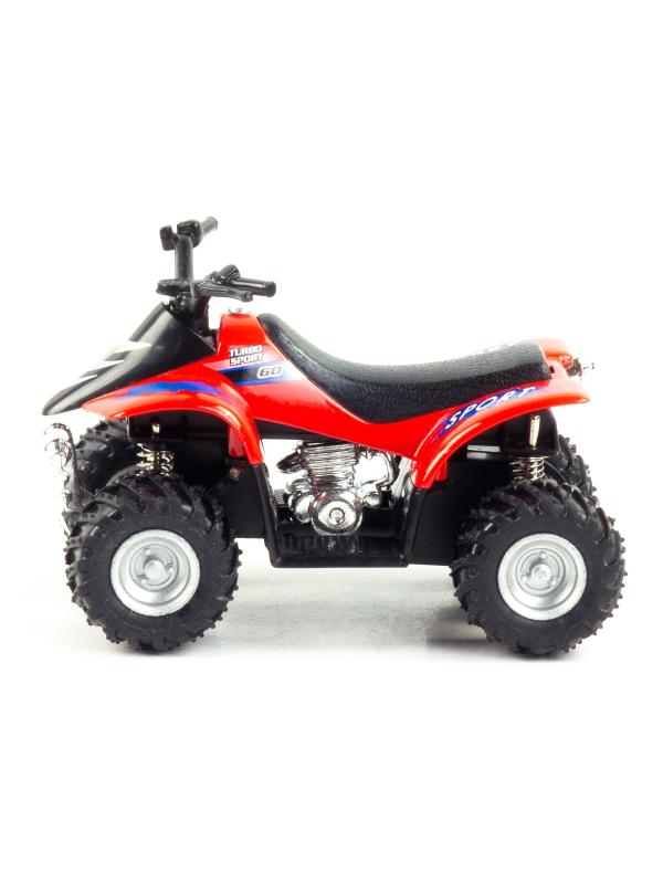 Металлический квадроцикл KinsFun 1:36 «Smart ATV» KT3506D, инерционный / Красный