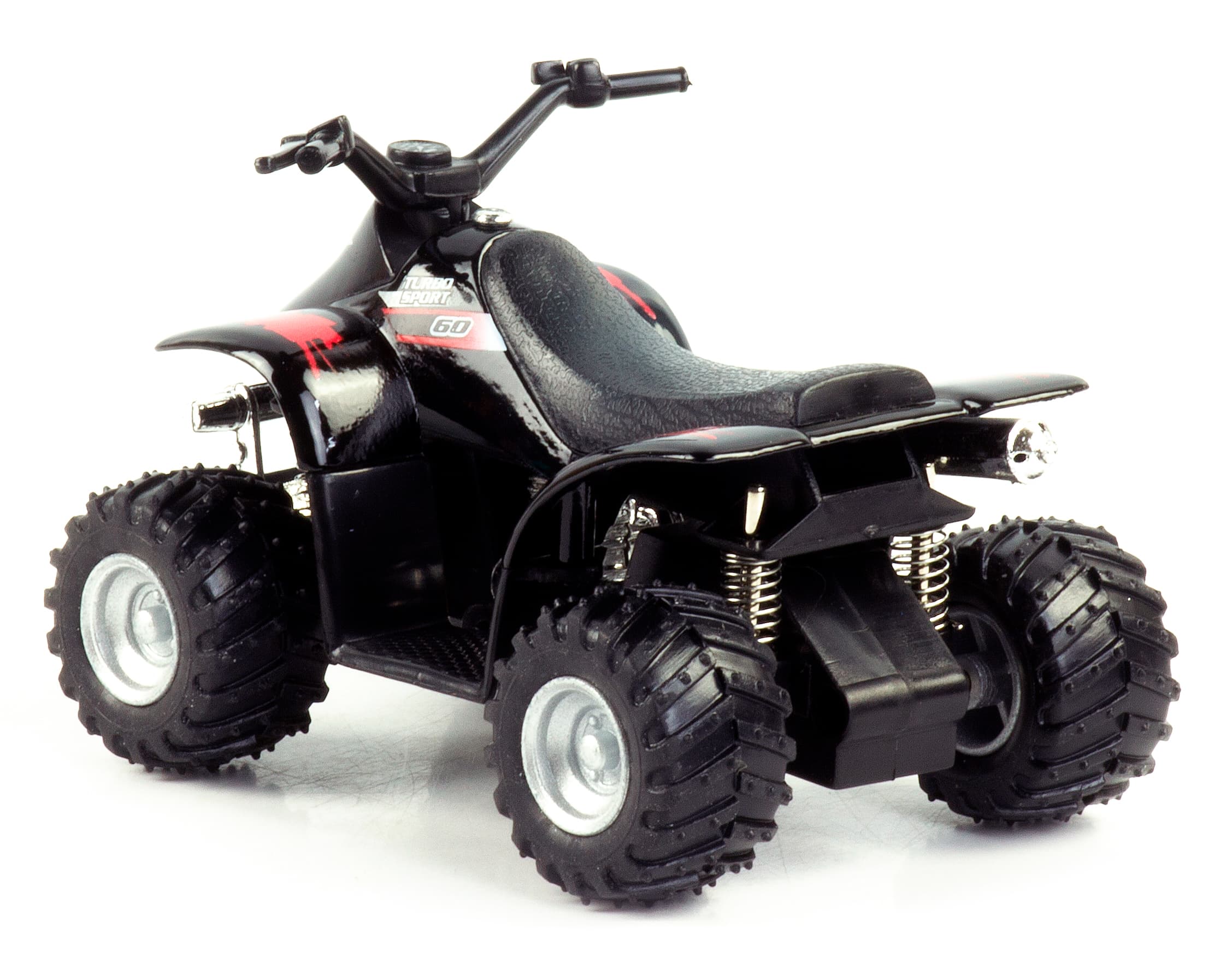 Металлический квадроцикл KinsFun 1:36 «Smart ATV» KT3506D, инерционный / Черный