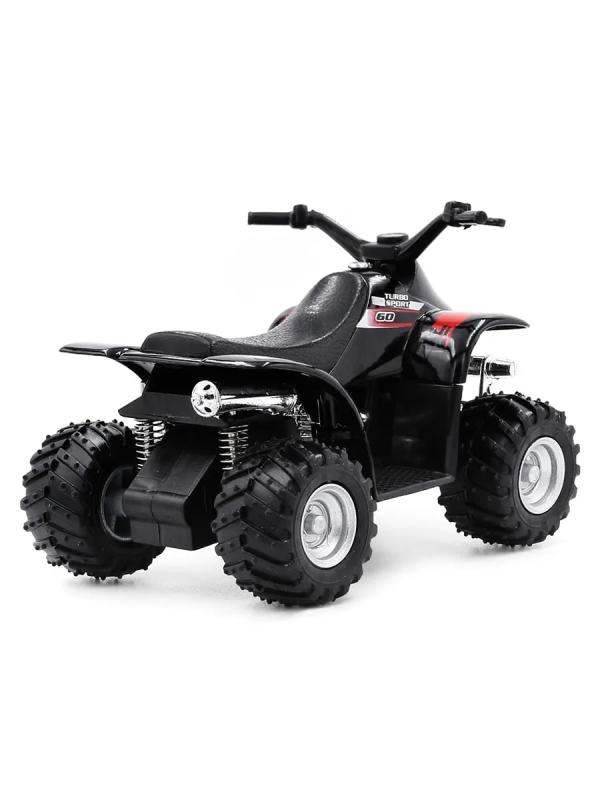 Металлический квадроцикл KinsFun 1:36 «Smart ATV» KT3506D, инерционный / Черный