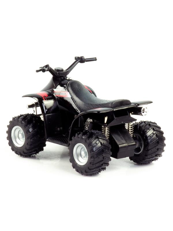 Металлический квадроцикл KinsFun 1:36 «Smart ATV» KT3506D, инерционный / Черный