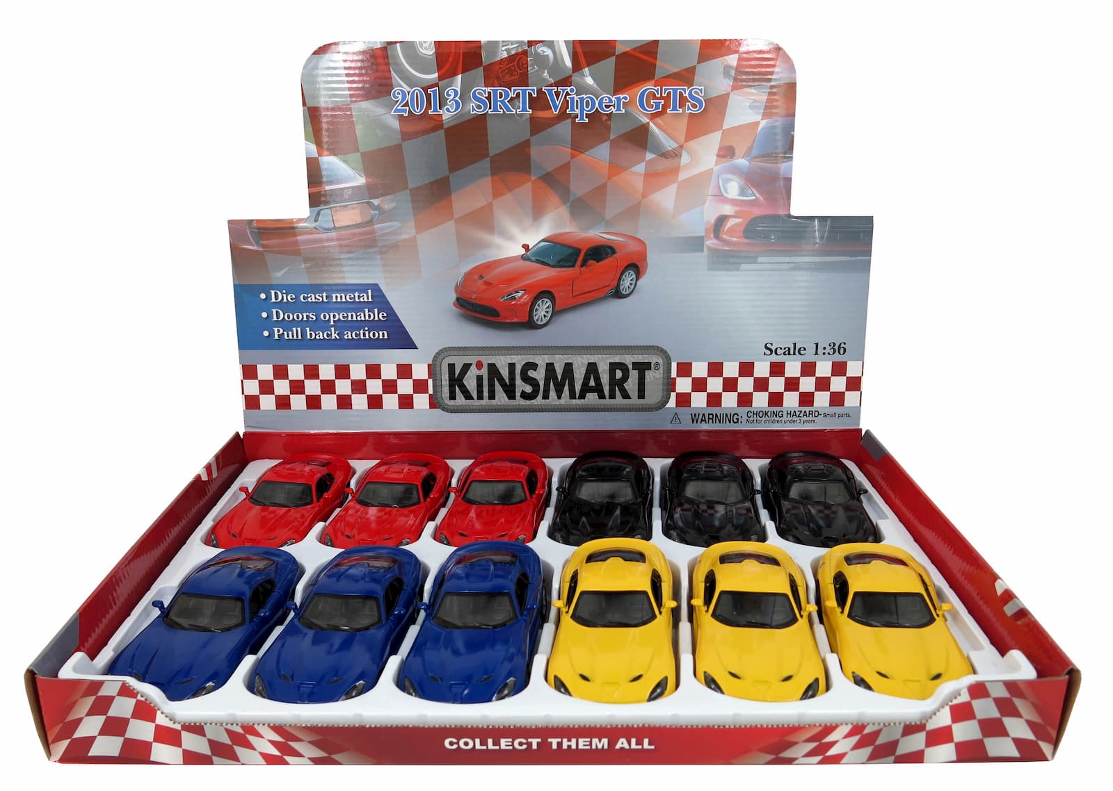 Металлическая машинка Kinsmart 1:36 «2013 Dodge SRT Viper GTS» KT5363D, инерционная / Красный
