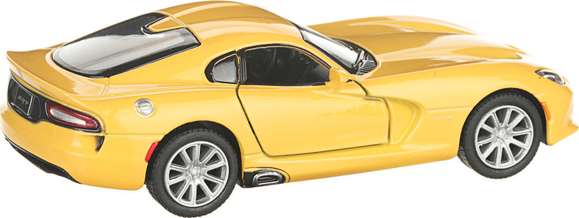 Металлическая машинка Kinsmart 1:36 «2013 Dodge SRT Viper GTS» KT5363D, инерционная / Желтый