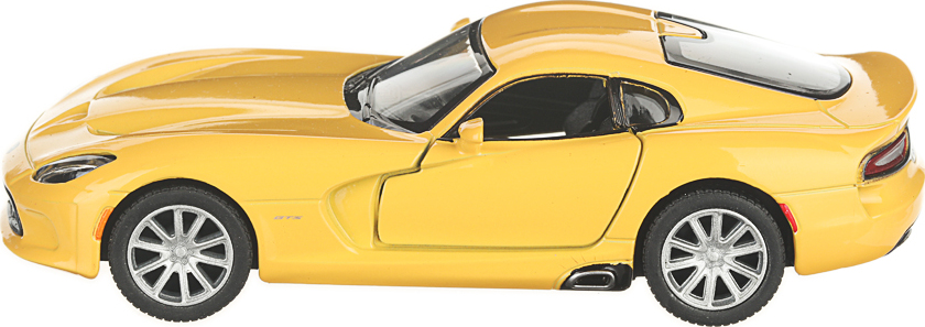Металлическая машинка Kinsmart 1:36 «2013 Dodge SRT Viper GTS» KT5363D, инерционная / Желтый