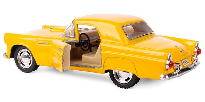 Машинка металлическая Kinsmart 1:36 «1955 Ford Thunderbird» KT5319D инерционная / Желтый