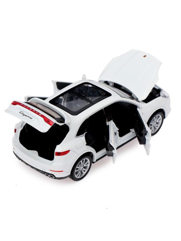 Машинка металлическая Double Horses 1:32 «Porsche Cayenne» 32491, 15,5 см., инерционная, свет, звук / Белый