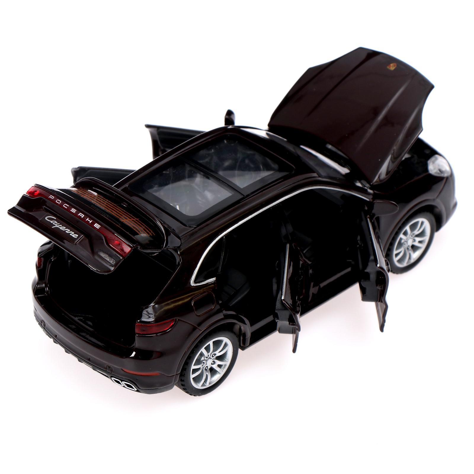 Машинка металлическая Double Horses 1:32 «Porsche Cayenne» 32491, 15,5 см., инерционная, свет, звук / Черный