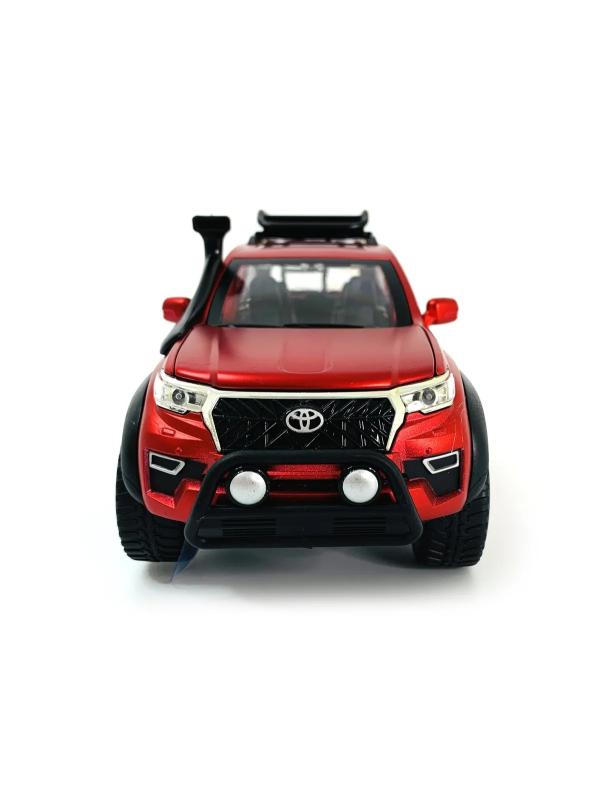 Металлическая машинка HengTeng 1:24 «Toyota Land Cruiser Prado Off-Road» 22 см. 53522-25A инерционная, свет, звук / Красный