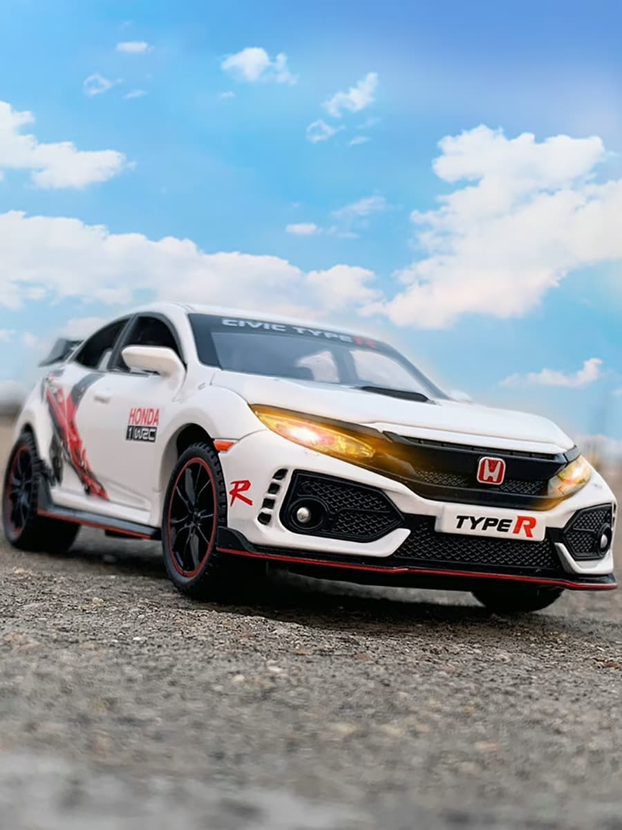 Металлическая машинка Jiaye Model 1:32 «Honda Civic Type R» 32571, 15 см., звук, свет, инерционная / Микс