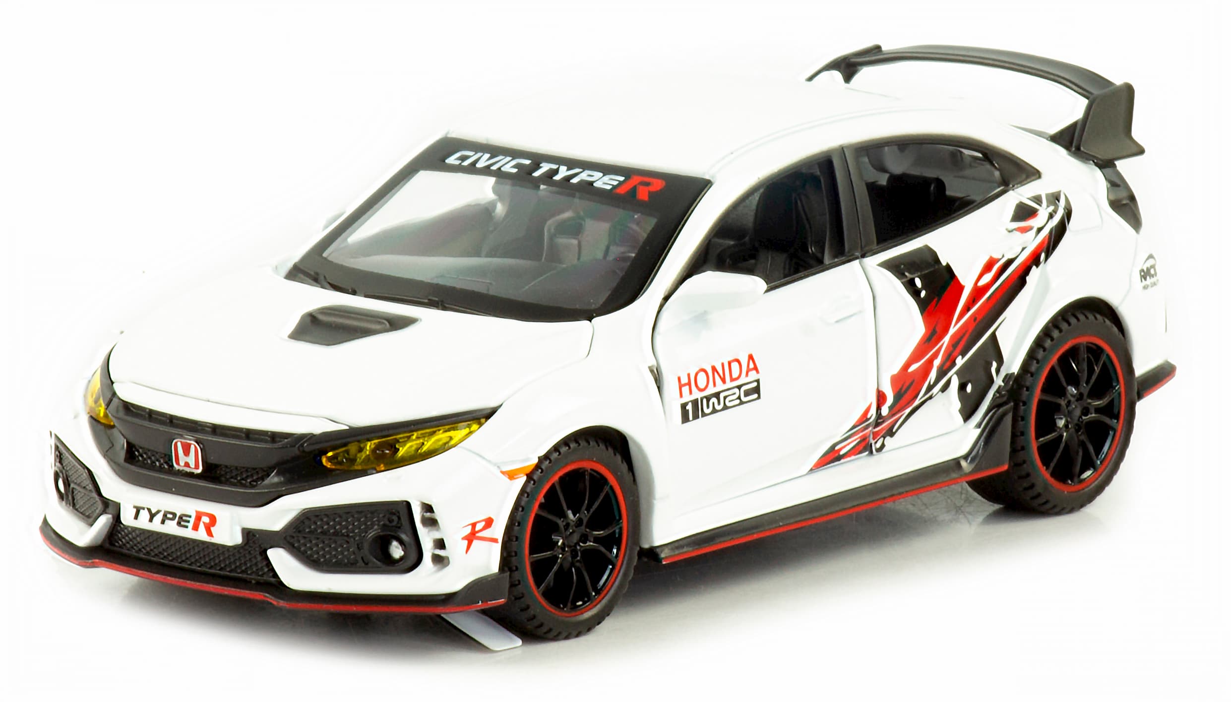 Металлическая машинка Jiaye Model 1:32 «Honda Civic Type R» 32571, 15 см., звук, свет, инерционная / Микс